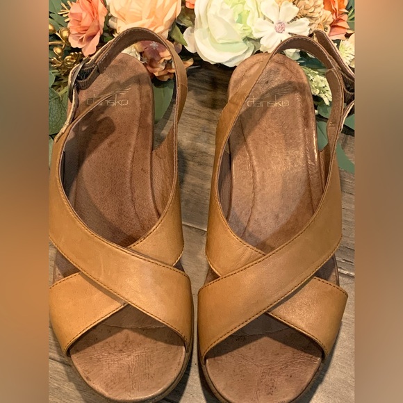 Dansko Open Toe Wooden Clogs - Picture 1 of 5